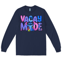 Navy vacay mode stitch Long Sleeve Tee - Zillion Design Studio