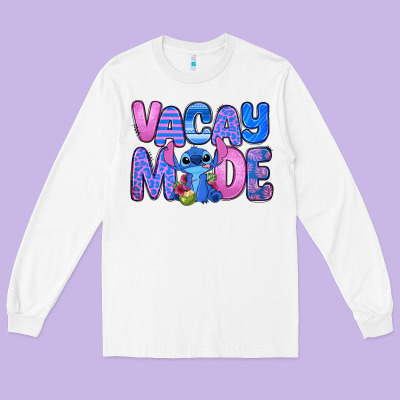Vacay Mode Stitch Long Sleeve Tee Designed By Zillion Design Studio