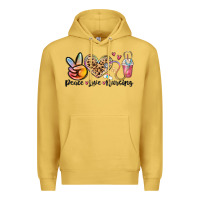 Antique Gold peace love nursing Premium Hoodie - MaliasSmallBusiness