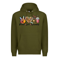 Army Green peace love nursing Premium Hoodie - MaliasSmallBusiness