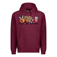 Burgundy peace love nursing Premium Hoodie - MaliasSmallBusiness