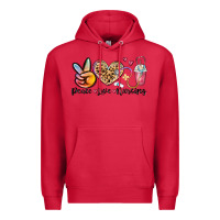 Cardinal peace love nursing Premium Hoodie - MaliasSmallBusiness