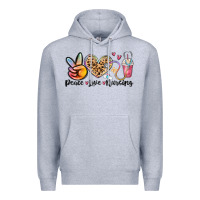 Heather Grey peace love nursing Premium Hoodie - MaliasSmallBusiness