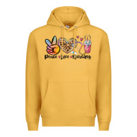 Mustard peace love nursing Premium Hoodie - MaliasSmallBusiness