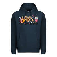 Navy peace love nursing Premium Hoodie - MaliasSmallBusiness