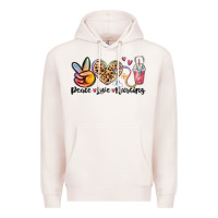 Pale Pink peace love nursing Premium Hoodie - MaliasSmallBusiness