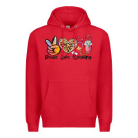 Red peace love nursing Premium Hoodie - MaliasSmallBusiness