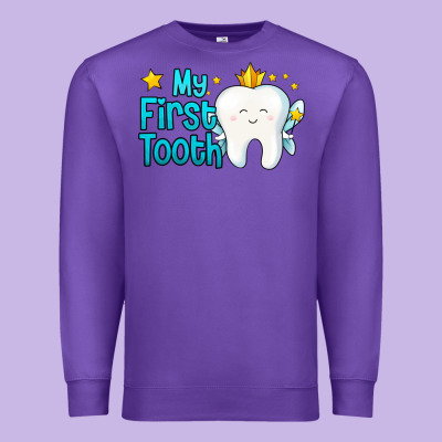 My First Tooth Tooth Fairy Premium Sweatshirt Designed By Jasminsmagicworld