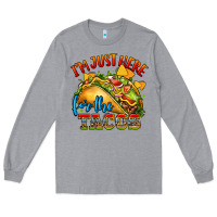 Heather Grey im just here for the tacos Long Sleeve Tee - CTS Tumbler Store