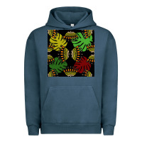 Pigment Midnight Navy african and leaf seamless pattern Urban Hoodie - BundleAndBundleShop