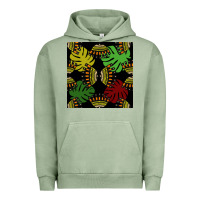 Pigment Oil Green african and leaf seamless pattern Urban Hoodie - BundleAndBundleShop