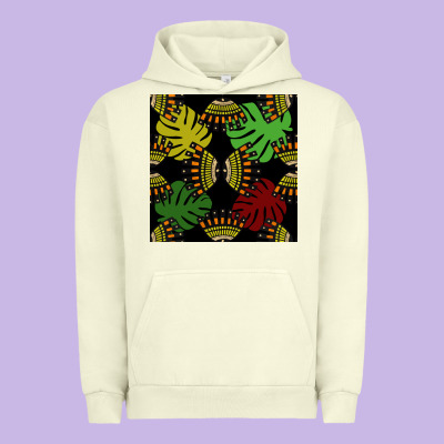 African And Leaf Seamless Pattern Urban Hoodie Designed By Bundleandbundleshop