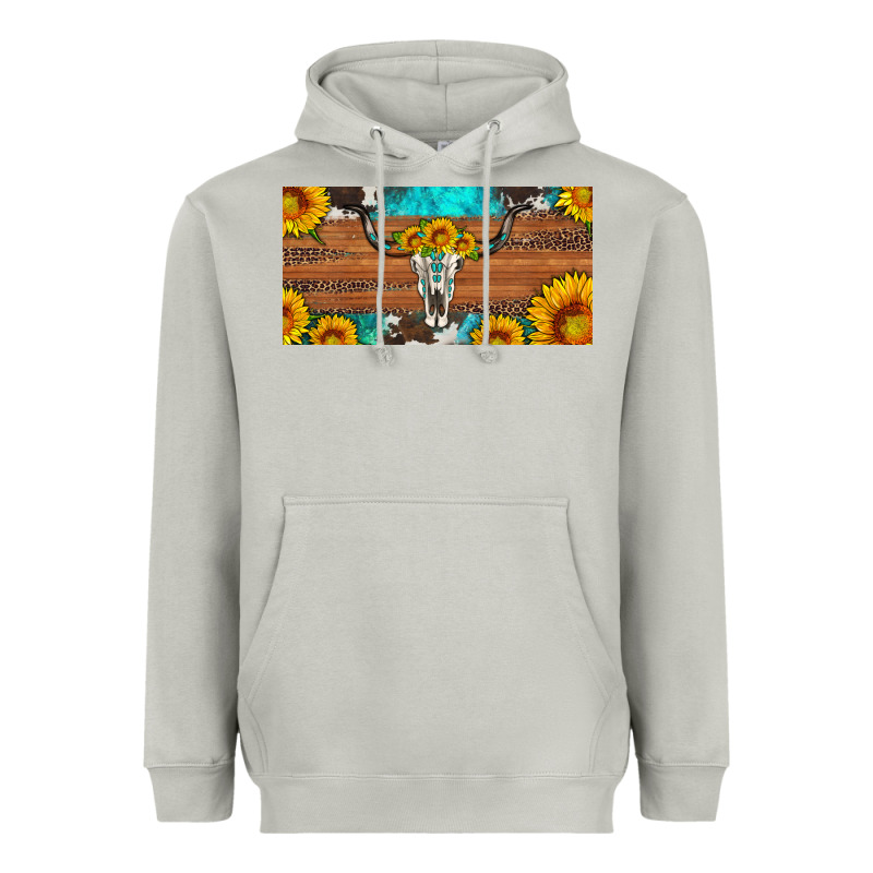 Longhorn Bull Skull License Plate Heavyweight Hoodie by Artiststas | Teevron