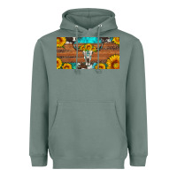 Sage longhorn bull skull license plate Heavyweight Hoodie - Artiststas