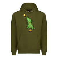 Army Green trendy christmas tree Premium Hoodie - MaliasSmallBusiness