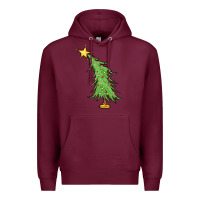 Burgundy trendy christmas tree Premium Hoodie - MaliasSmallBusiness