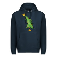 Navy trendy christmas tree Premium Hoodie - MaliasSmallBusiness