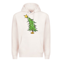 Pale Pink trendy christmas tree Premium Hoodie - MaliasSmallBusiness