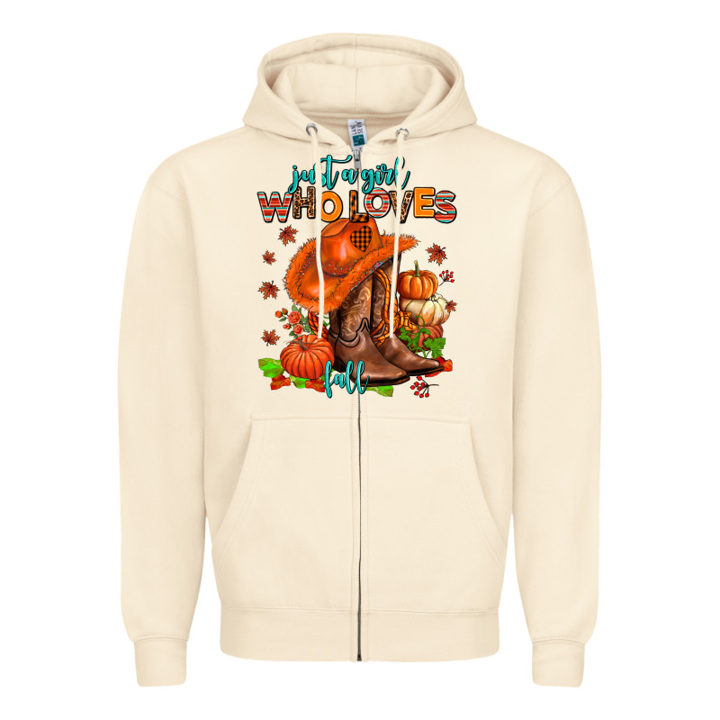 Jusr A Girl Who Loves Fall  Cowgirl Zipper Hoodie by AdoDesignShop | Teevron