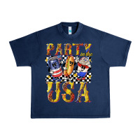 Navy party in the usa with leopard Urban Heavy Tee - texasbilliewilder