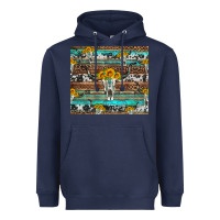 Navy longhorn bull skull cowhide leopard turquoise Heavyweight Hoodie - Artiststas