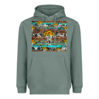Sage longhorn bull skull cowhide leopard turquoise Heavyweight Hoodie - Artiststas