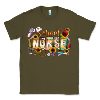Army Green school nurse Classic Tee - CowhideDigitalArt