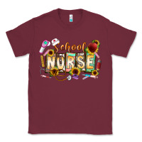 Burgundy school nurse Classic Tee - CowhideDigitalArt
