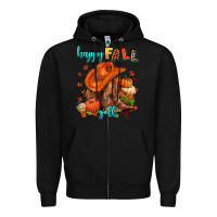 Black happy fall y'all  cowgirl Zipper Hoodie - AdoDesignShop
