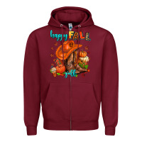 Burgundy happy fall y'all  cowgirl Zipper Hoodie - AdoDesignShop