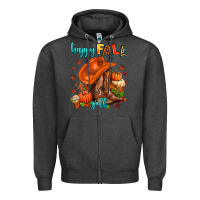 Charcoal Heather happy fall y'all  cowgirl Zipper Hoodie - AdoDesignShop