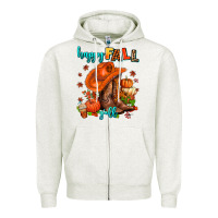 Oatmeal Heather happy fall y'all  cowgirl Zipper Hoodie - AdoDesignShop