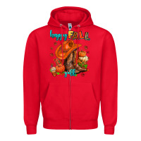 Red happy fall y'all  cowgirl Zipper Hoodie - AdoDesignShop