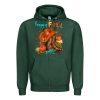 Sports Green happy fall y'all  cowgirl Zipper Hoodie - AdoDesignShop