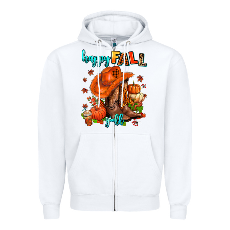 Happy Fall Y'all  Cowgirl Zipper Hoodie by AdoDesignShop | Teevron