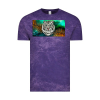 Cloud Purple white tiger forest license plate Vintage Tee - RanaPortraitStore