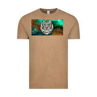 Vintage Coffee white tiger forest license plate Vintage Tee - RanaPortraitStore