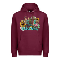 Burgundy created with a purpose Premium Hoodie - NancyCooperArtShop