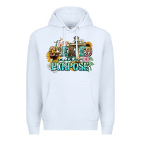White created with a purpose Premium Hoodie - NancyCooperArtShop