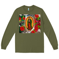 Army Green Lady of Guadalupe Long Sleeve Tee - CTS Tumbler Store