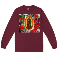 Burgundy Lady of Guadalupe Long Sleeve Tee - CTS Tumbler Store