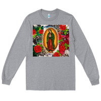 Heather Grey Lady of Guadalupe Long Sleeve Tee - CTS Tumbler Store