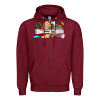 Burgundy costomized teachers name Zipper Hoodie - AdoDesignShop