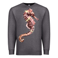 Charcoal Heather pink seahorse Premium Sweatshirt - LillyAllenDesigns