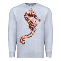 Heather Grey pink seahorse Premium Sweatshirt - LillyAllenDesigns