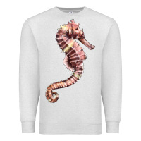 Oatmeal Heather pink seahorse Premium Sweatshirt - LillyAllenDesigns