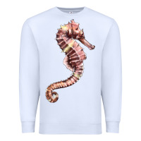 White pink seahorse Premium Sweatshirt - LillyAllenDesigns