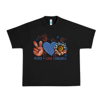 Black peace love america billie wilder Urban Heavy Tee - texasbilliewilder