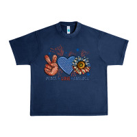 Navy peace love america billie wilder Urban Heavy Tee - texasbilliewilder