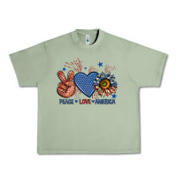 Oil Green peace love america billie wilder Urban Heavy Tee - texasbilliewilder